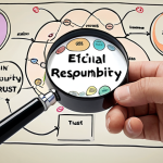 **Image Prompt:** A diverse group of people looking at a transparent data flow diagram, with a magnifying glass highlighting the ethical considerations (privacy, security, consent) within the flow. The overall scene should convey trust and responsibility. Soft, pastel color palette.