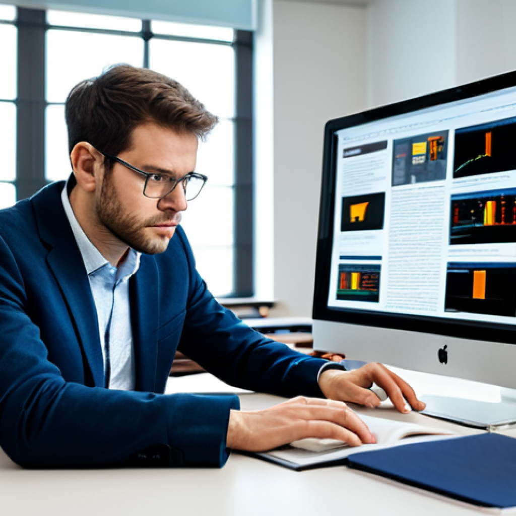 A focused professional academic, fully clothed in a modest business casual outfit, sitting at a large desk in a modern, well-lit study. The desk is surrounded by multiple open academic journals and digital screens displaying research articles, representing the initial information overload of literature review. The person looks thoughtfully at a laptop screen, hands resting naturally on the keyboard, engaged in the initial stages of defining research scope. The atmosphere is one of intense intellectual activity and problem-solving. Perfect anatomy, correct proportions, natural pose, well-formed hands, proper finger count, natural body proportions. Professional photography, high quality, sharp focus, detailed, safe for work, appropriate content, fully clothed, professional.
